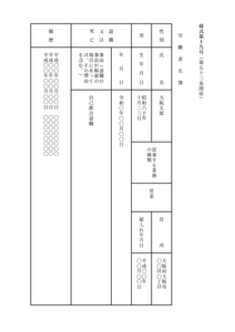 労働者名簿 様式19号（第53条関係）（縦書き）